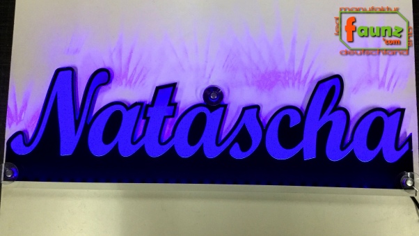 Ihr LED Wunschname "Natascha" Namensschild Leuchtschild Truckerschild