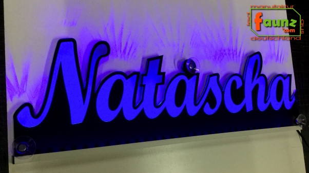 Ihr LED Wunschname "Natascha" Namensschild Leuchtschild Truckerschild