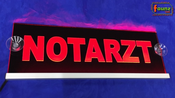 LED Einsatzschild "Notarzt" Leuchtschild Warnschild Namensschild