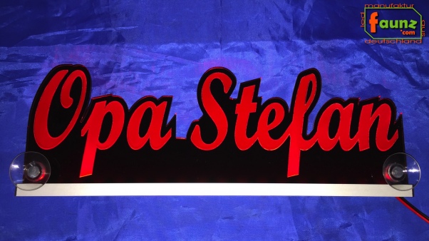 Ihr LED Wunschname "Opa Stefan" Namensschild Leuchtschild Truckerschild