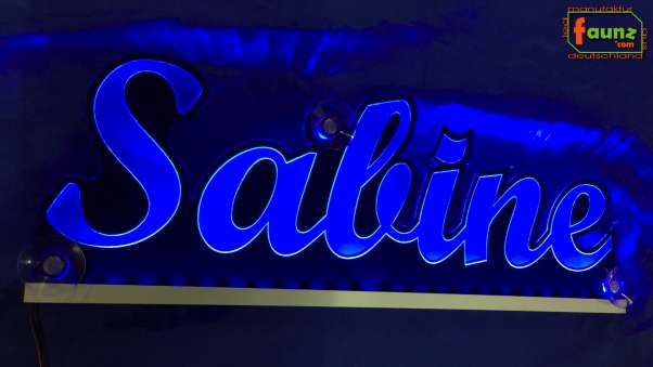 Ihr LED Wunschname "Sabine" Namensschild Leuchtschild Truckerschild