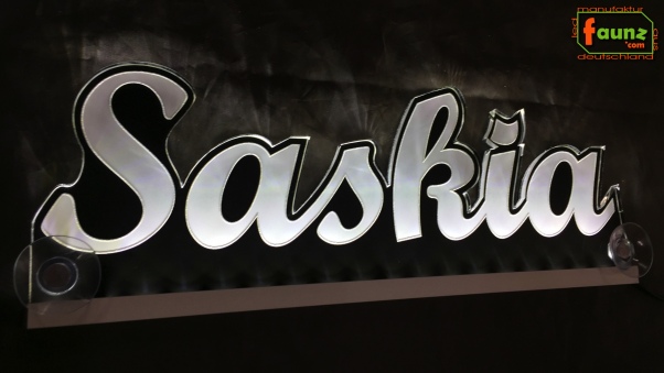 Ihr LED Wunschname "Saskia" Namensschild Leuchtschild Truckerschild