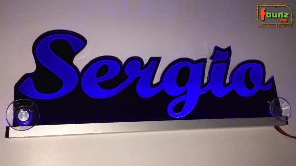 Ihr LED Wunschname "Sergio" Namensschild Leuchtschild Truckerschild