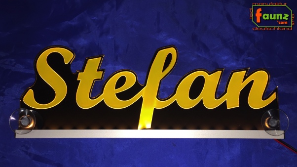 Ihr LED Wunschname "Stefan" Namensschild Leuchtschild Truckerschild