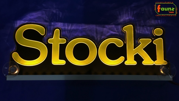Ihr LED Wunschname "Stocki" Namensschild Leuchtschild Truckerschild