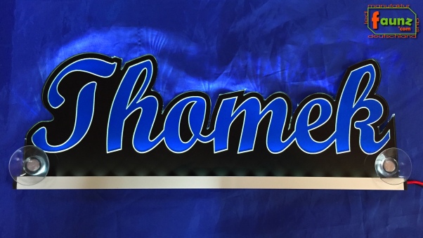 Ihr LED Wunschname "Thomek" Namensschild Leuchtschild Truckerschild