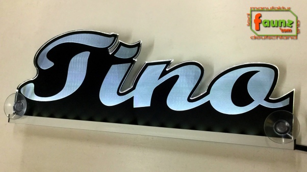 Ihr LED Wunschname "Tino" Namensschild Leuchtschild Truckerschild