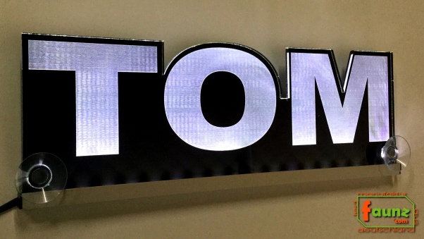 Ihr LED Wunschname "TOM" Namensschild Leuchtschild Truckerschild
