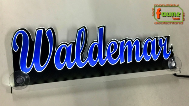 Ihr LED Wunschname "Waldemar" Namensschild Leuchtschild Truckerschild