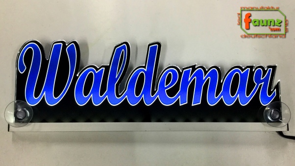 Ihr LED Wunschname "Waldemar" Namensschild Leuchtschild Truckerschild