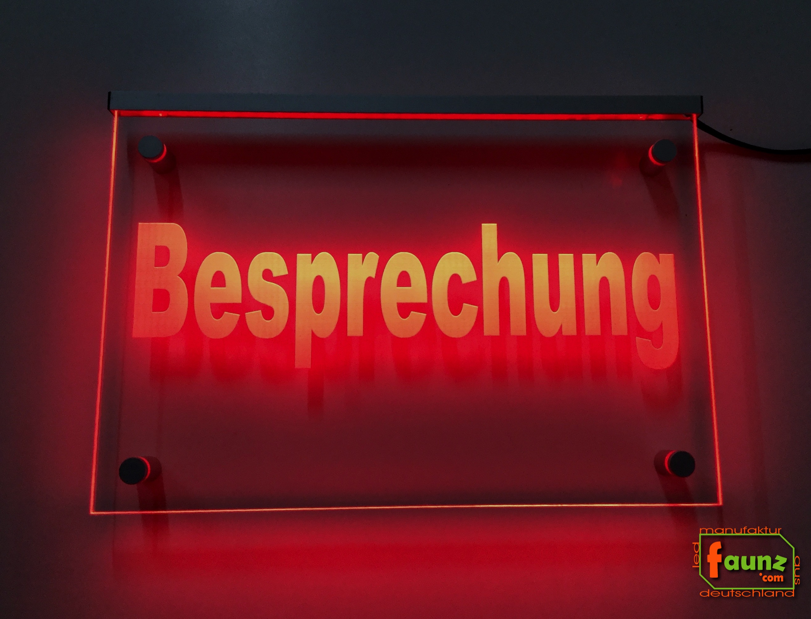 Manufaktur für LED Leuchtschilder - LED Hinweisschild  Besprechung Info-Schild Signalschild Werbeschild Leuchtschild