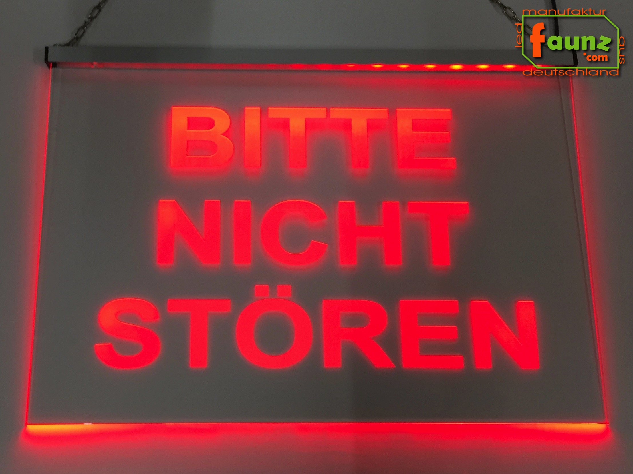 LED Hinweisschild Gravur Bitte nicht stören Info-Schild Signalschild  Werbeschild Leuchtschild
