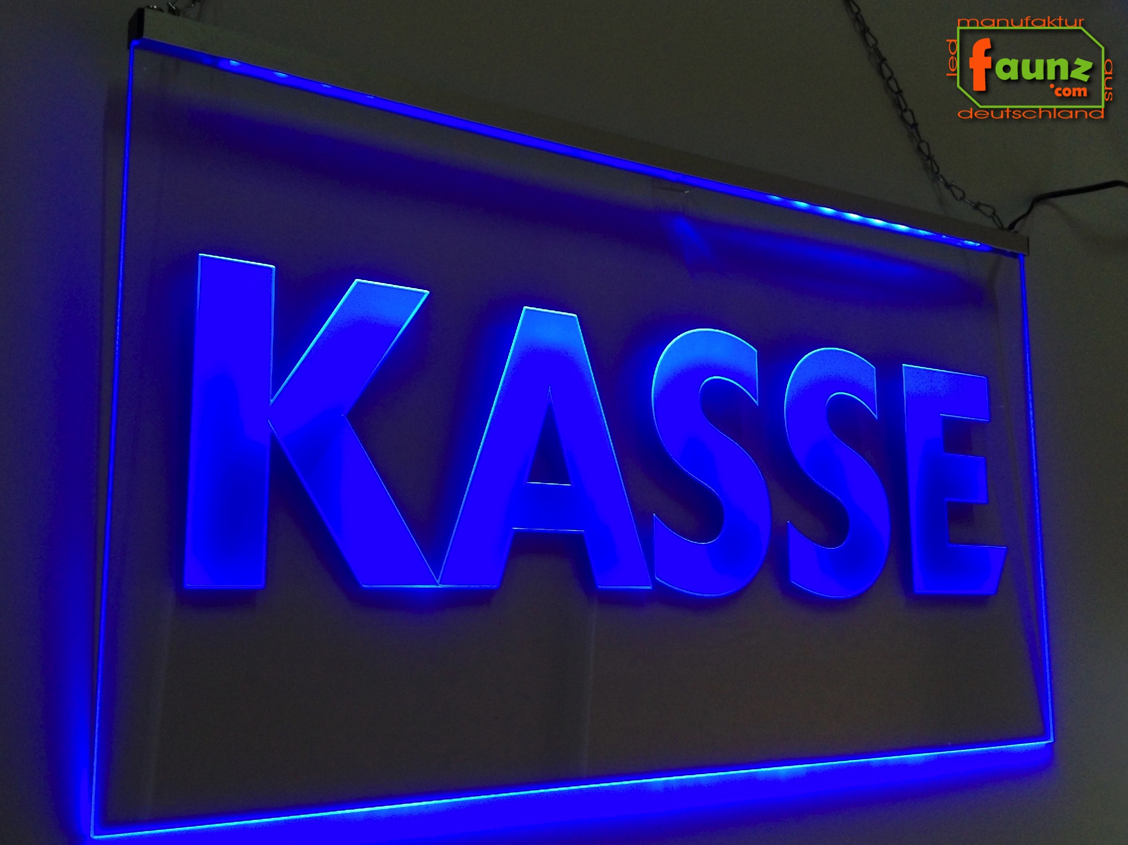 LED Kassenschild Kasse 1 - Hinweisschild Orientierungsschild Werbeschild  Leuchtschild