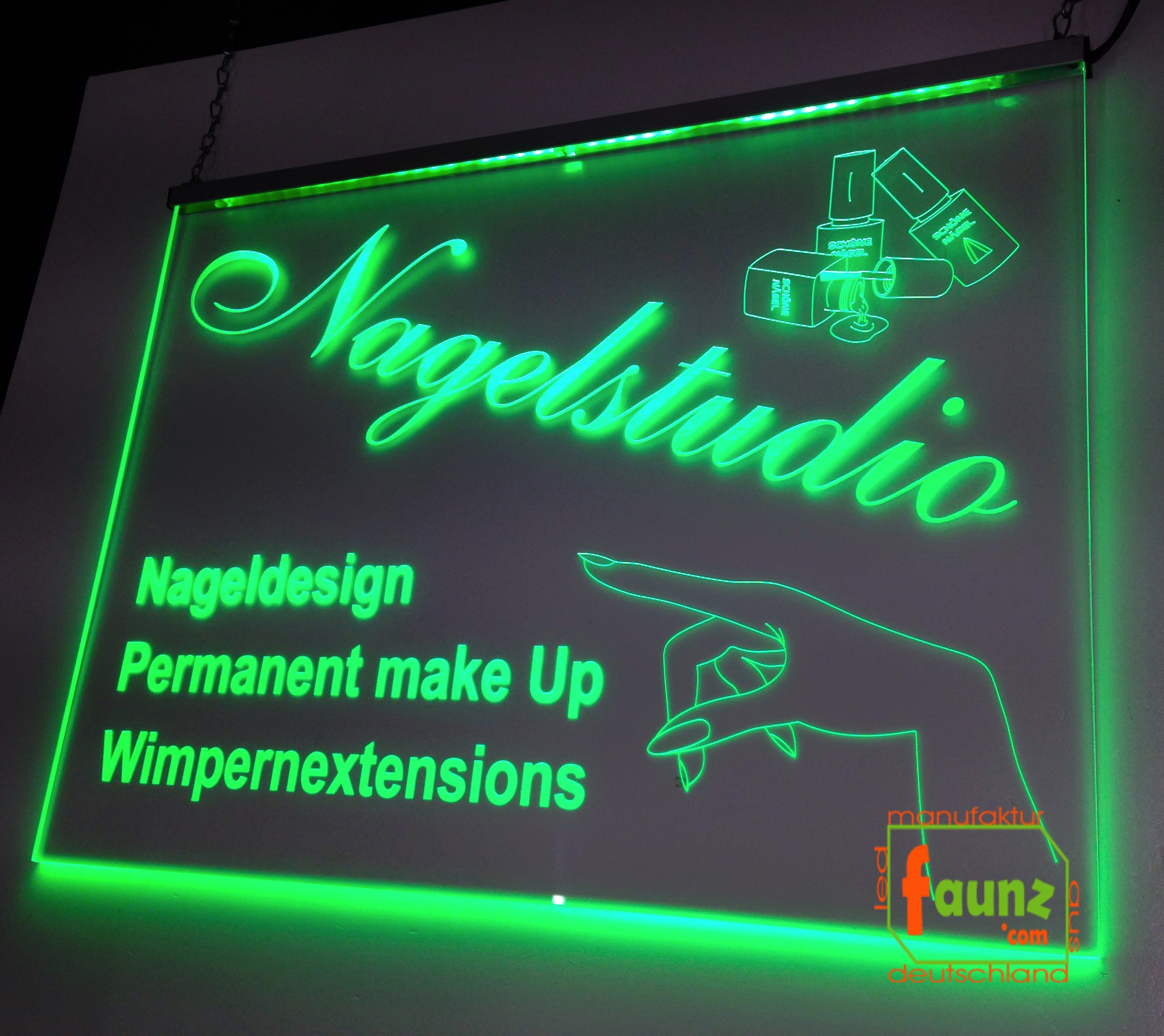 LED Werbeschild Firmenschild Gravur Nagelstudio Makeup Arztschild  Kanzleischild Ladenschild Praxisschild Leuchtreklame Leuchtschild