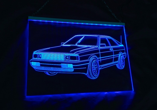 LED Fahrzeug-Gravur für "Audi Quattro + Urquattro" Oldtimer Liebhaber Tuning Wanddekoration Leuchtschild
