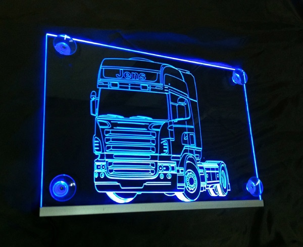 LED Leuchtschild, Namensschild, Truck Scan ,LKW + Wunschname