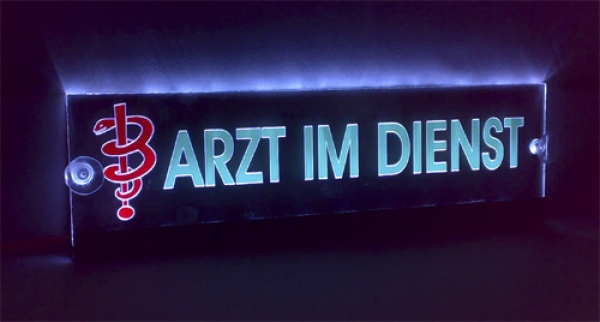 LED Leuchtschild Einsatzschild " Arzt im Dienst "