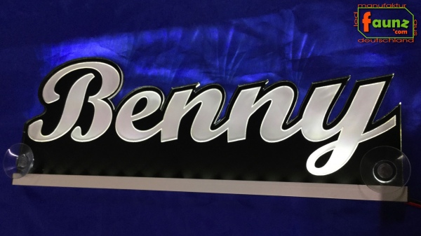 Ihr LED Wunschname "Benny" Namensschild Leuchtschild Truckerschild
