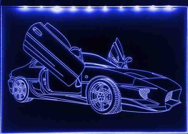 LED Fahrzeug-Gravur für "Toyota MR2 Extreme" Oldtimer Liebhaber Tuning Wanddekoration Leuchtschild