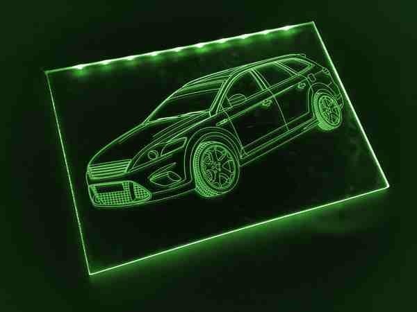 LED Fahrzeug-Gravur für "Ford Mondeo ST" Oldtimer Liebhaber Tuning Wanddekoration Leuchtschild