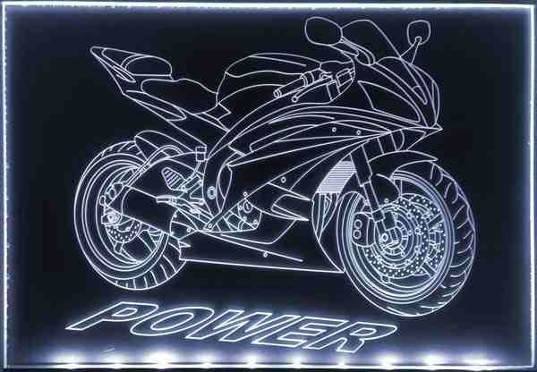 LED Fahrzeug-Gravur für "Yamaha R6" Oldtimer Liebhaber Tuning Wanddekoration Leuchtschild