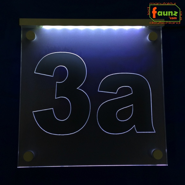 LED Hausnummer Ziffer "3a" - Hausnummernleuchte Außenwandleuchte Außenlampe Leuchtschild