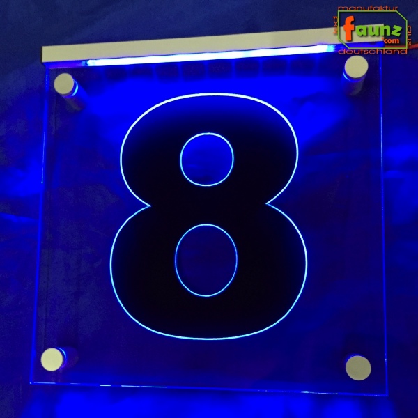 LED Hausnummer Ziffer "8" - Hausnummernleuchte Außenwandleuchte Außenlampe Leuchtschild