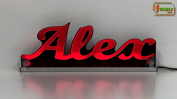 Ihr LED Wunschname "Alex" Namensschild Leuchtschild Truckerschild