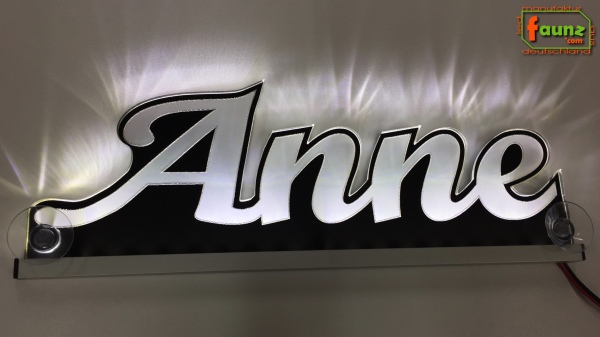 Ihr LED Wunschname "Anne" Namensschild Leuchtschild Truckerschild als Konturschnitt