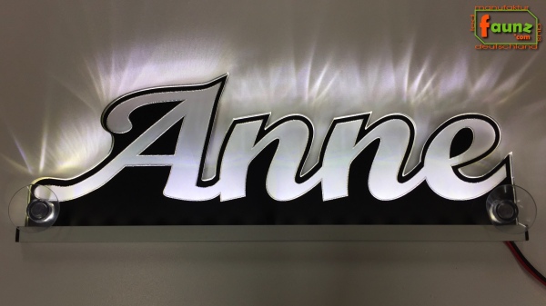 Ihr LED Wunschname "Anne" Namensschild Leuchtschild Truckerschild als Konturschnitt