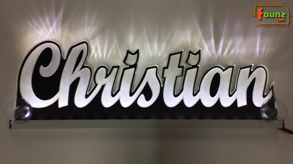 Ihr LED Wunschname "Christian" Namensschild Leuchtschild Truckerschild