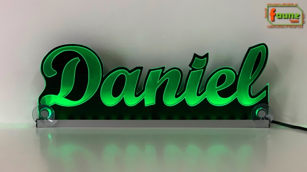 Ihr LED Wunschname "Daniel" Namensschild Leuchtschild Truckerschild