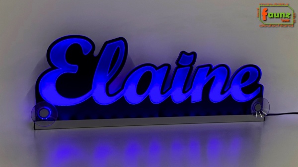 Ihr LED Wunschname "Elaine" Namensschild Leuchtschild Truckerschild als Konturschnitt