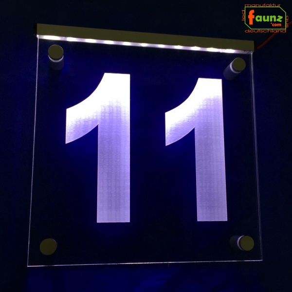 LED Hausnummer Ziffer "11" - Hausnummernleuchte Außenwandleuchte Außenlampe Leuchtschild