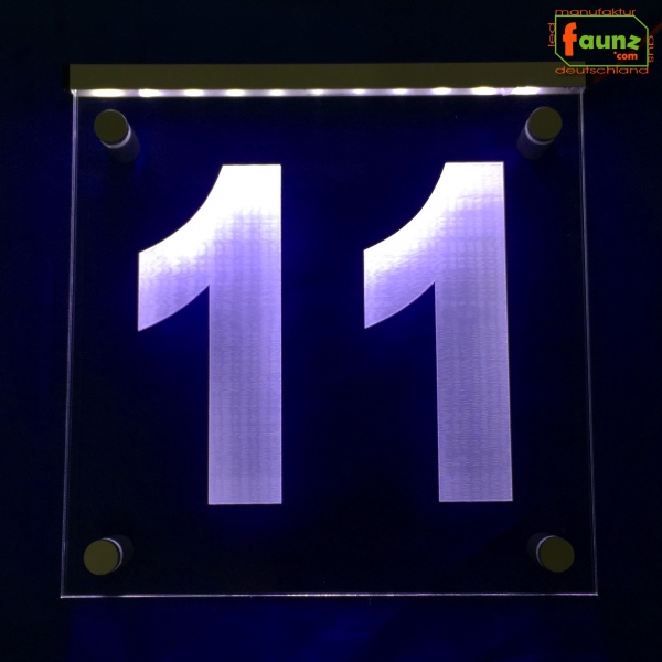 LED Hausnummer Ziffer "11" - Hausnummernleuchte Außenwandleuchte Außenlampe Leuchtschild