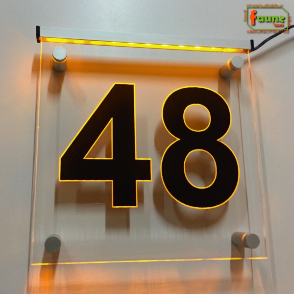 LED Hausnummer Ziffer "48" - Hausnummernleuchte Außenwandleuchte Außenlampe Leuchtschild