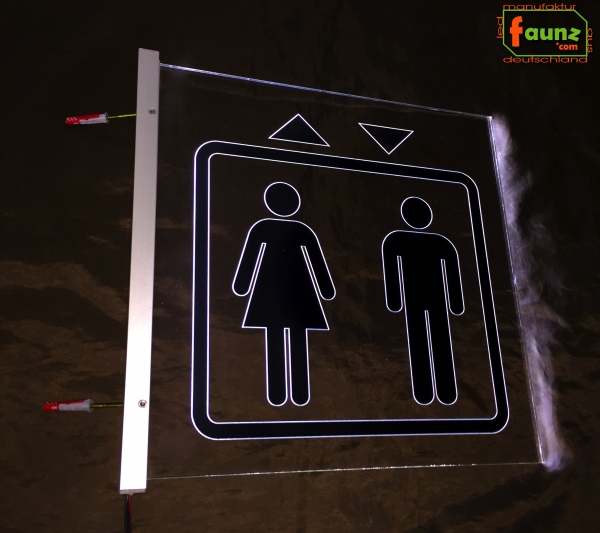 LED Orientierungsschild "Aufzug Fahrstuhl Lift" - Hinweisschild Navigationsschild Wegschild Wegweiser Leuchtschild