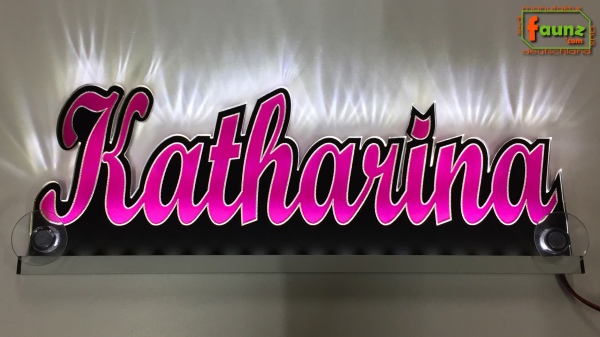 Ihr LED Wunschname "Katharina" Namensschild Leuchtschild Truckerschild