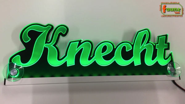 Ihr LED Wunschname "Knecht" Namensschild Leuchtschild Truckerschild als Konturschnitt