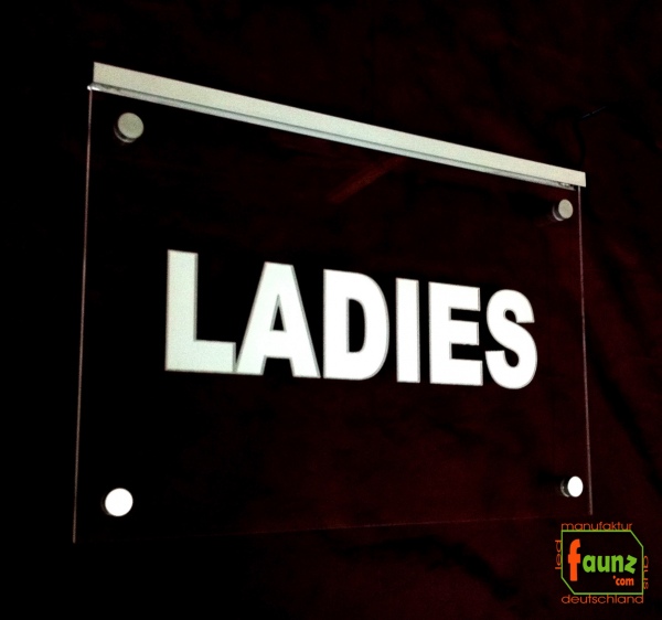 LED Schild Leuchtreklame "Ladies" Hinweisschild Wegweiser Leuchtschild