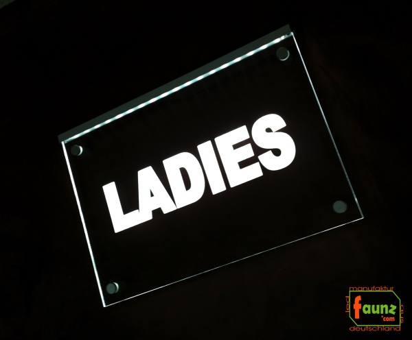 LED Schild Leuchtreklame "Ladies" Hinweisschild Wegweiser Leuchtschild