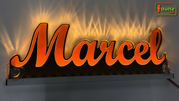 Ihr LED Wunschname "Marcel" Namensschild Leuchtschild Truckerschild