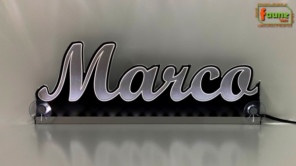 Ihr LED Wunschname "Marco" Namensschild Leuchtschild Truckerschild