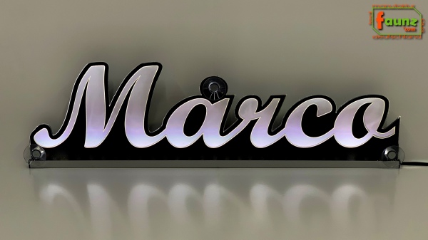 Ihr LED Wunschname "Marco" Namensschild Leuchtschild Truckerschild