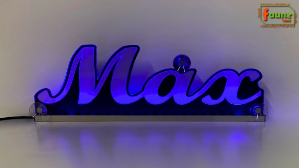 Ihr LED Wunschname "Max" Namensschild Leuchtschild Truckerschild