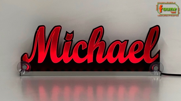 Ihr LED Wunschname "Michael" Namensschild Leuchtschild Truckerschild