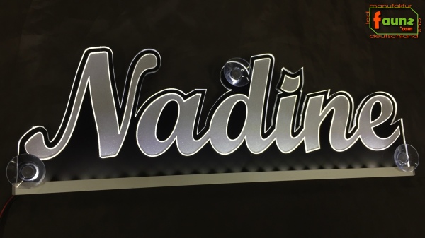 Ihr LED Wunschname "Nadine" Namensschild Leuchtschild Truckerschild als Konturschnitt