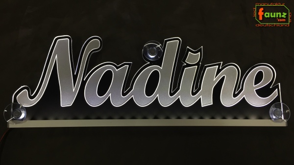 Ihr LED Wunschname "Nadine" Namensschild Leuchtschild Truckerschild als Konturschnitt