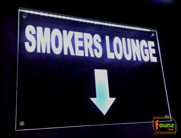 LED Hinweisschild "SMOKER LOUNGE" | Acrylglas Leuchtschild
