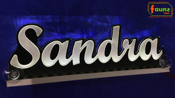 Ihr LED Wunschname "Sandra" Namensschild Leuchtschild Truckerschild